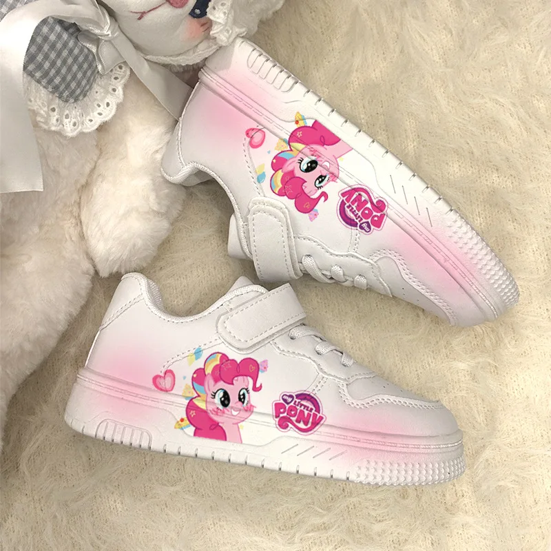 

Rainbow Pony Baoli Girls' Shoes Spring/Summer 2025 New Cartoon Little White Shoes Student hook and loop Leisure Campus Shoes