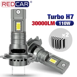 2pcs H7 LED Headlight Bulb 110W Turbo H7 LED CANBUS Lights 30000LM Mini Lamp 7530 CSP Wireless Car Headlight Bulbs with Fan 12V