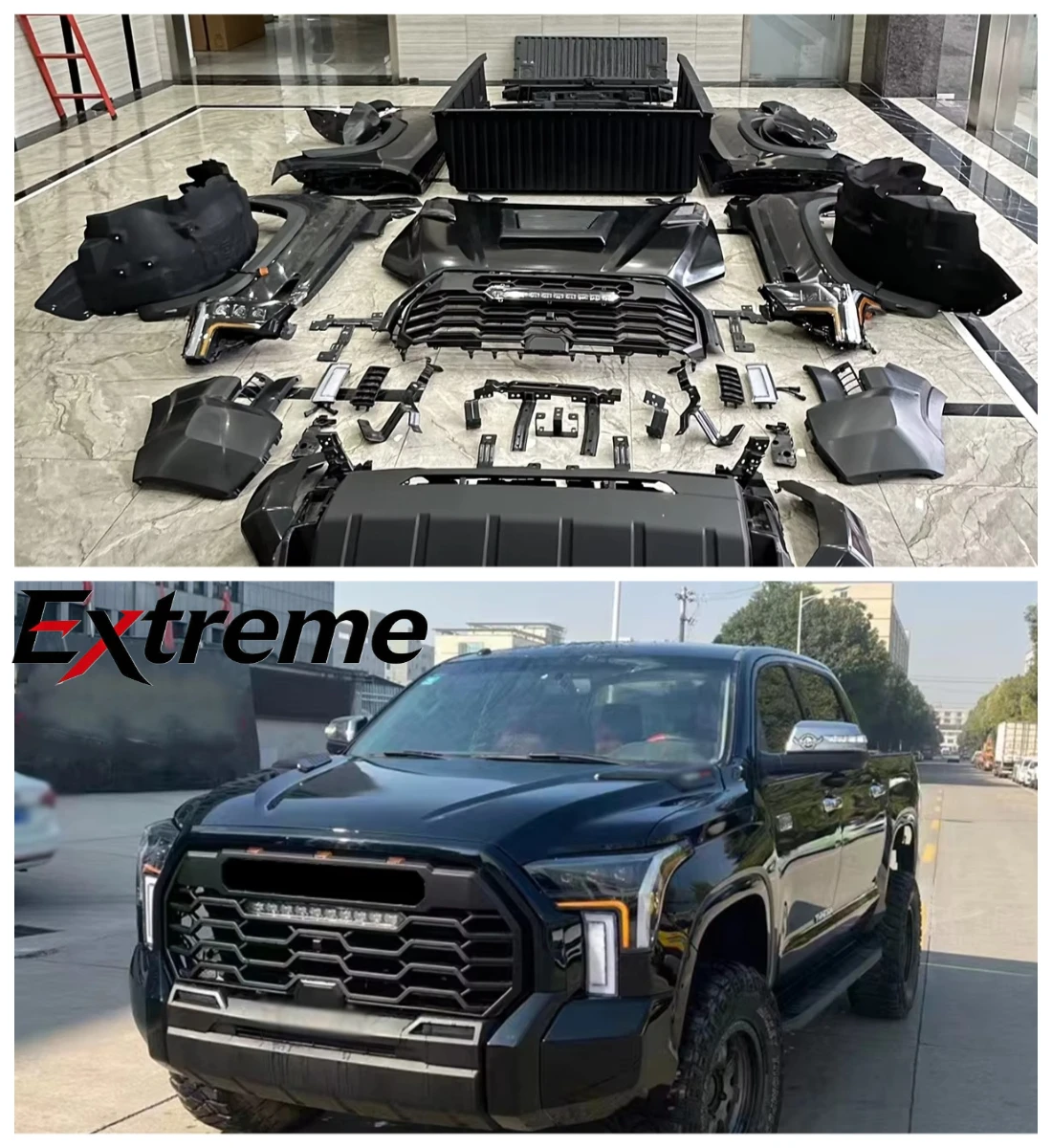 Car Auto Body Kit for Toyota Tundra 2014-2020 Upgrade to 2023 TRD Pro Model Bodykit Include Hood Fender Headlight Rear Lights
