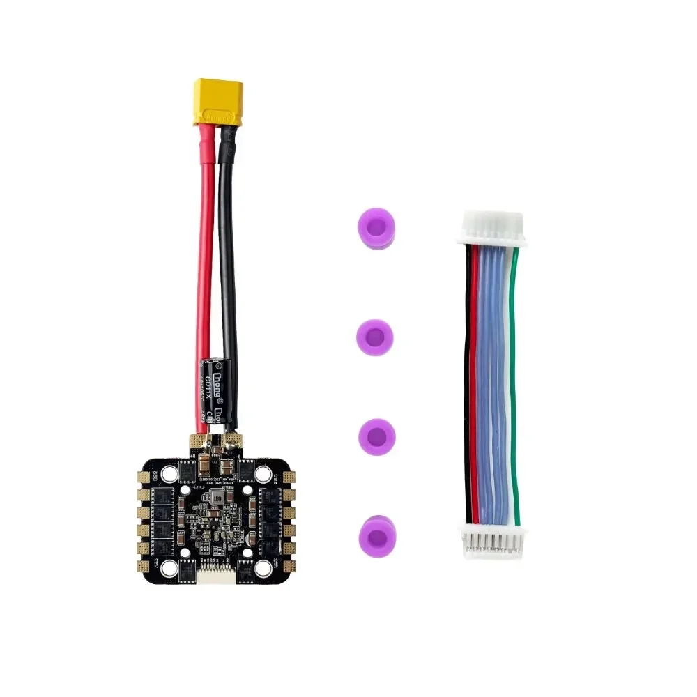 TopEsRadioLink 80A 4-in-1 ESC AM32 2-6S, 30.5x30.5mm With Current Sensor & Capacitors For FPV Racing Drone Quadcopter DIY