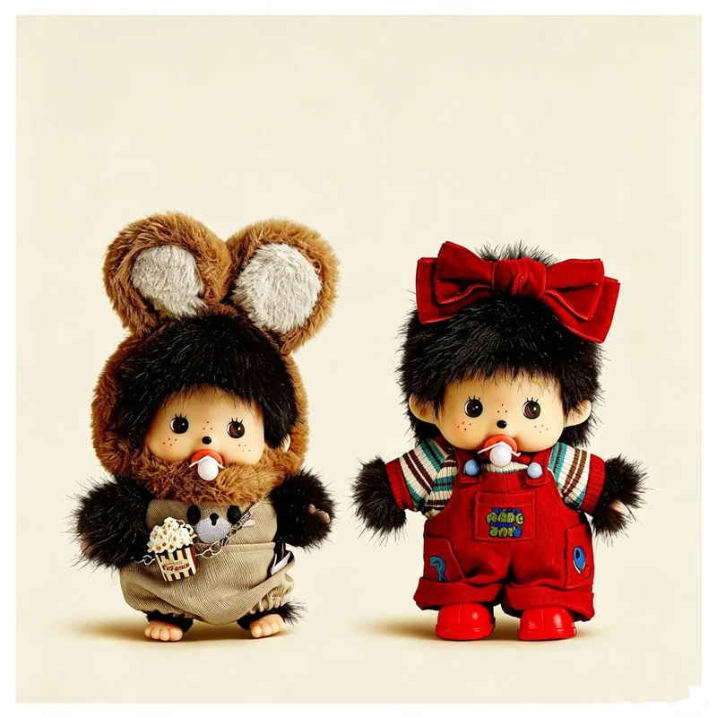 Monchhichi Cute Doll Bag Charm Keychain Backpack Hanging Ornament Mini Stuffed Figure Pendant Collection Display Surprise Gift - view 2