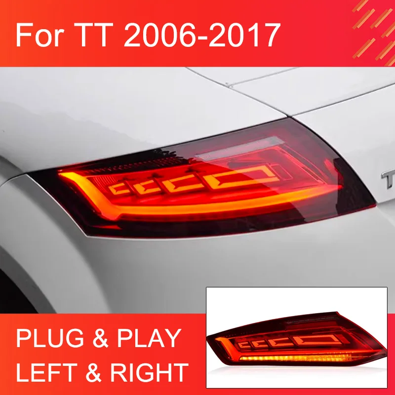 1 Pair LED Tail Light Assembly for Audi TT 2006-2014 2015-2017 Upgrade Tail lights with full LED Rear Tail Lamps