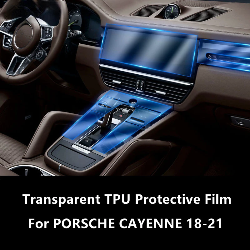 

For PORSCHE CAYENNE 18-21 Car Interior Center Console Transparent TPU Protective Film Anti-scratch Repair Film Accessories Refit
