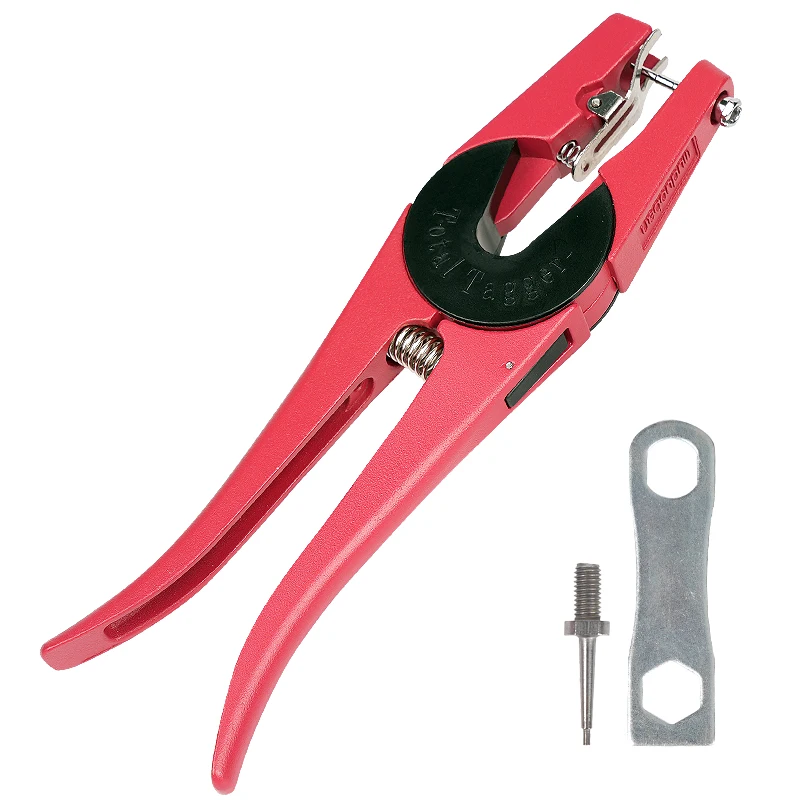 Veterinary Red Color Metal Cattle Cow Ear Tag Applicator Animal Ear Tag Plier Pig Cattle Sheep Ear Marking Pliers