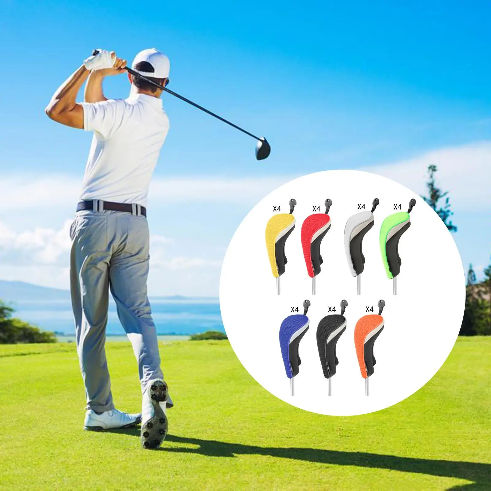 

Чехлы на голову гибридной клюшки для гольфа из 4 предметов со сменным No.Tag для