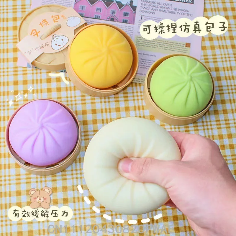 

5.5cm Imitation Stuffed Bun Cha Siu Bao Slow Rebound Vent Toy Novelty Toy Fidget Toy Feel good Squishy Stress Relief