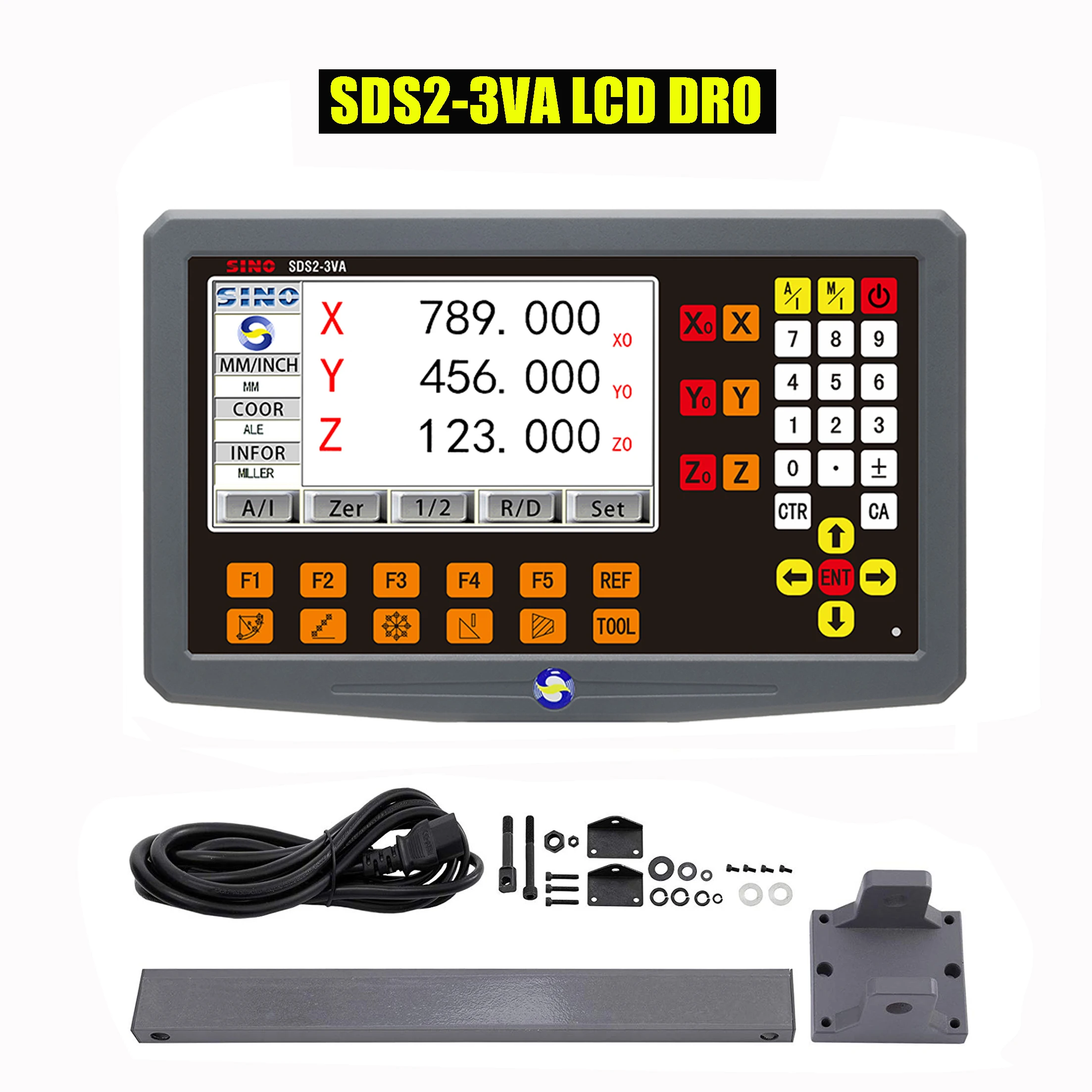SDS2-3VA 3 Axis Digital Readout Display DRO kit 3PCS NTS 5um Optical Ruler Linear Scale Encoder For Grider Mill Lathe Machine