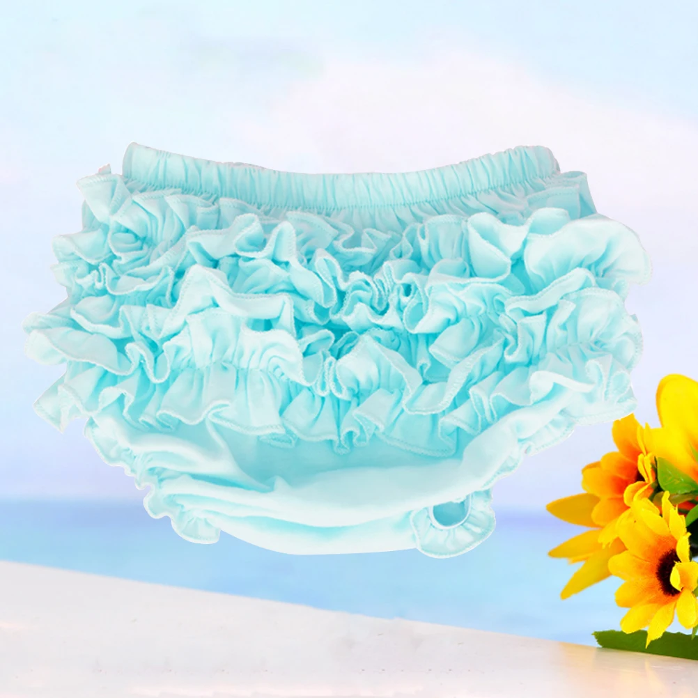 

Цельный чехол для подгузников из чистого хлопка для маленьких девочек, мягкая внутренняя одежда с кружевной спинкой и цветочным принтом для многослойной одежды с юбкой-пачкой M, синий