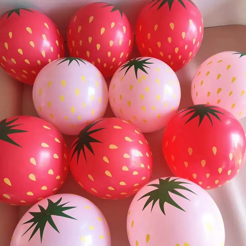 20/50szt Truskawkowe balony Arbuz Owoce Urodziny Balon Letnia Hawajska Dekoracja Impreza Dzieci Dziewczyna Urodziny Globos