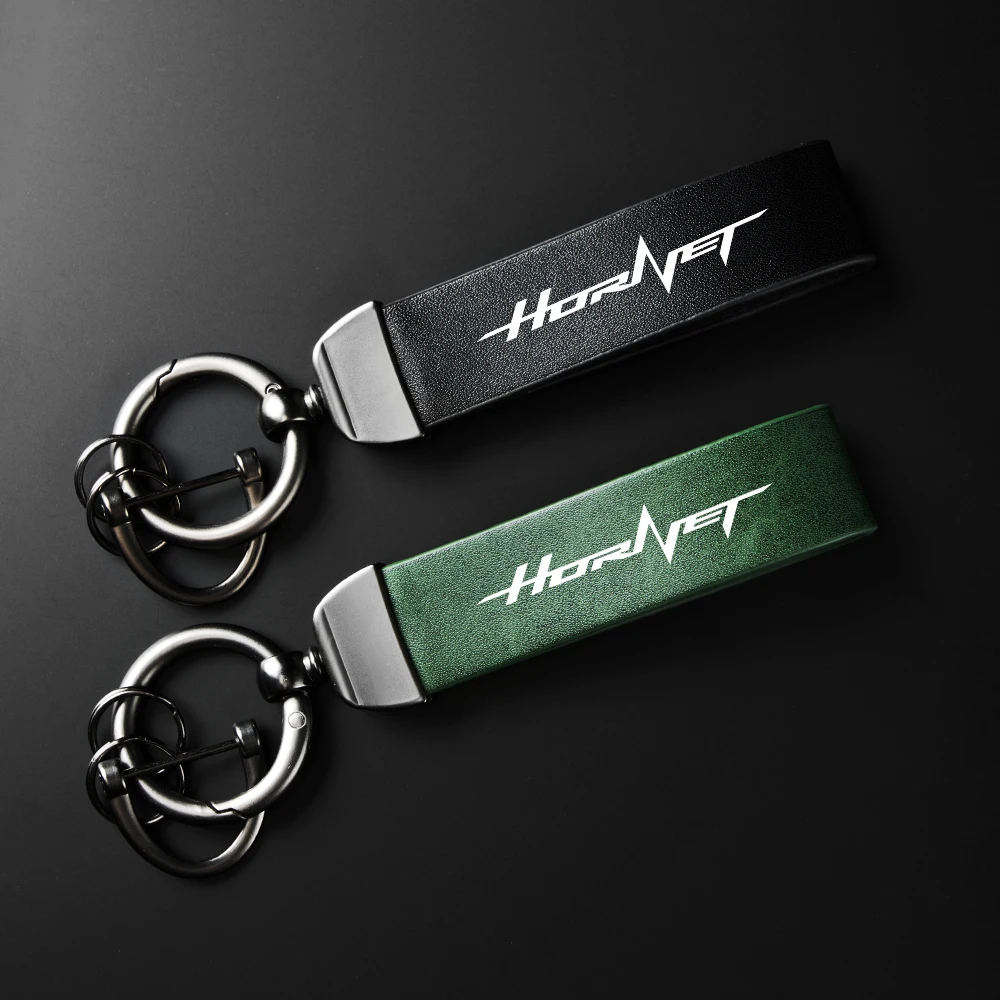 

For HONDA CB600F CB600 CB599 CB900F Hornet Holder Carbon Leather Keyring Motorcycle High-Grade leather Keychain Accessories Logo