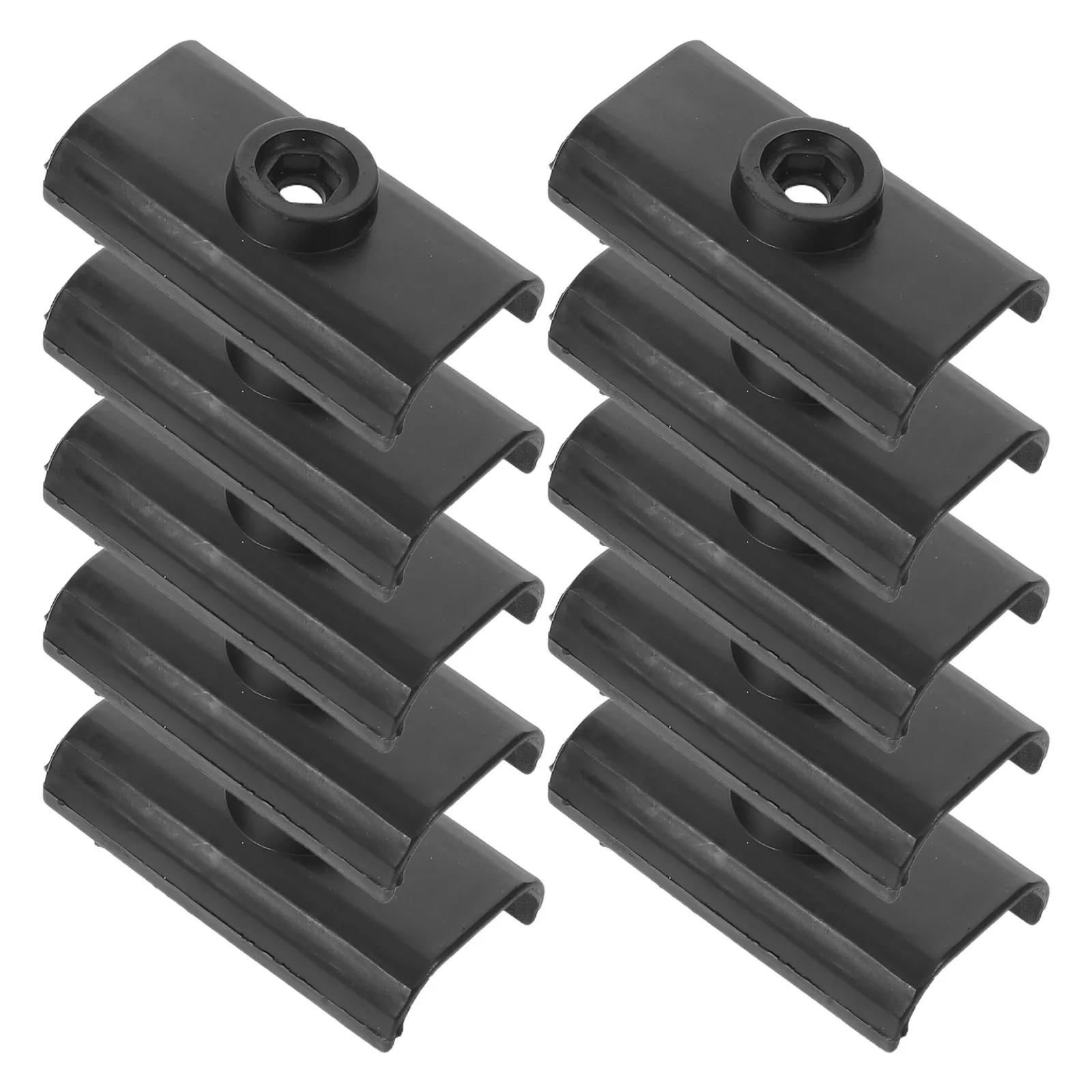 10Pcs Windproof Shade Hold Down Clips Plastic Tent Pole Fixing Plate for 3Cm Oval Canopy Support Rods Outdoor Awning Clips