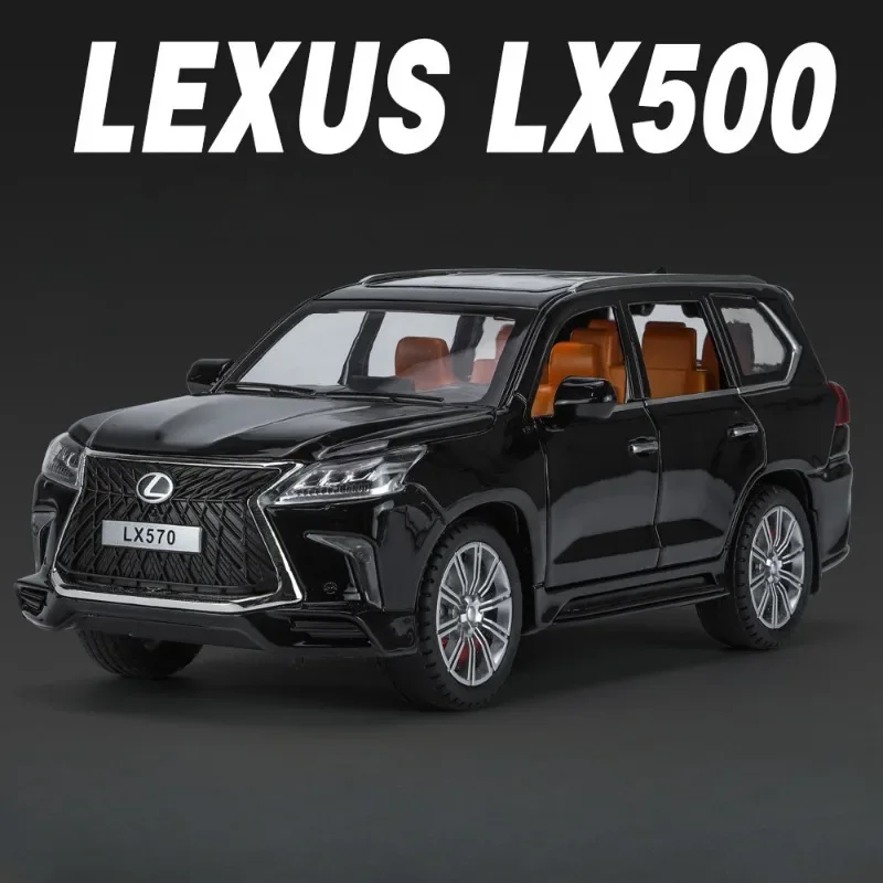 LEXUS-Modèle de voiture tout-terrain en alliage moulé sous pression LX570 pour enfants, jouets de voiture, cadeau pour garçons, décoration de la maison collective, l'inventaire de type, 1/24