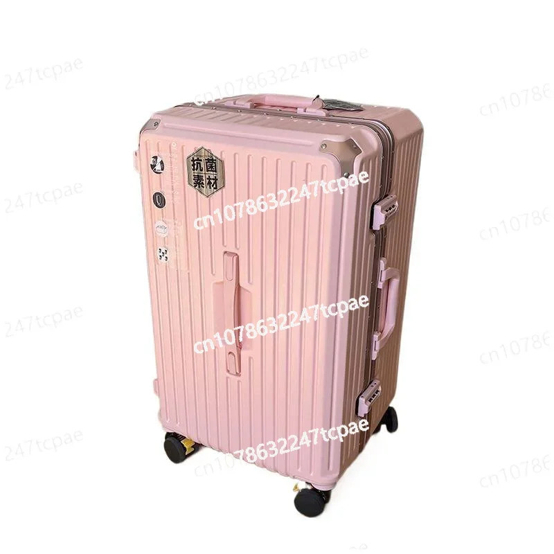 Aluminum frame suitcase women's 2024 new large-capacity trolley case men's brake universal wheel password suitcase leather case