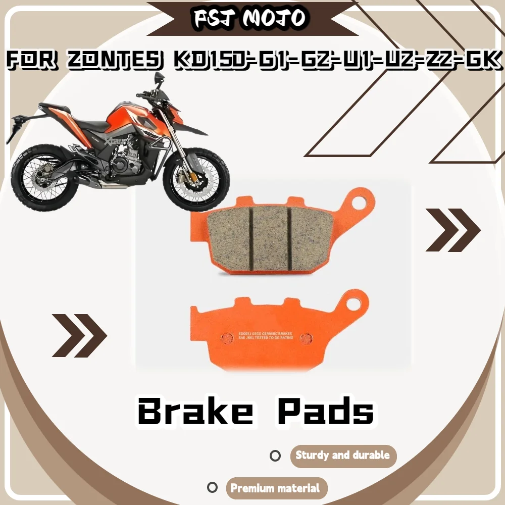 For ZONTES GK150/KD150-G1/G2/U1/U2/Z2 Ceramic Super Alloy Brake Pads Eco Non-Asbestos Reduce Brake Noise Mod Replacement Parts