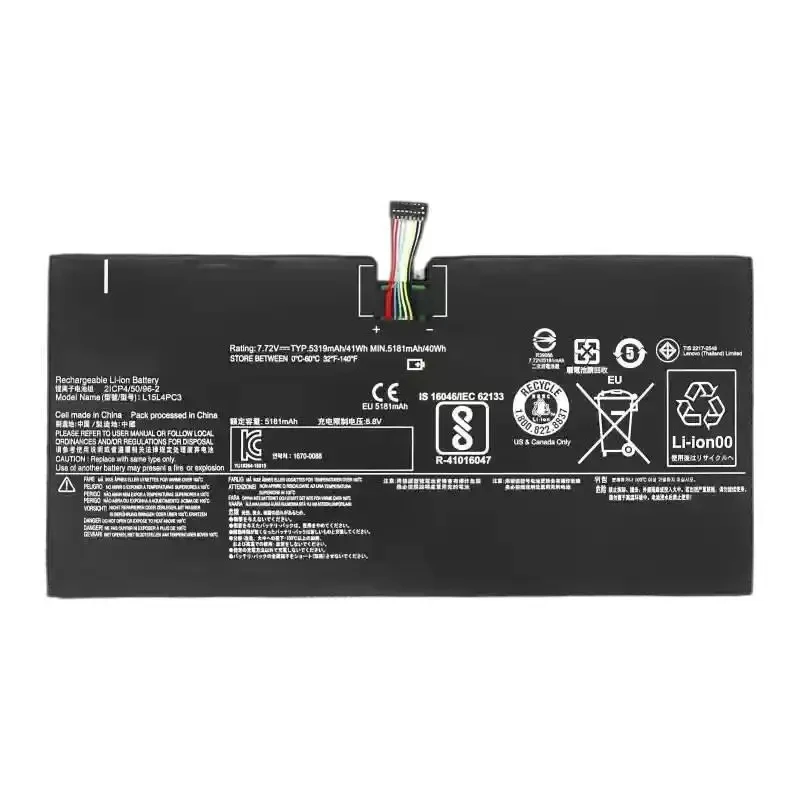 

Аккумулятор для ноутбука L15M4PC3 для Lenovo IdeaPad L15L4PC3 Miix 720-12IKB MIIX5 Pro 80VV005WGE 80VV002QGE 80VV002NGE 7.72V 41Wh