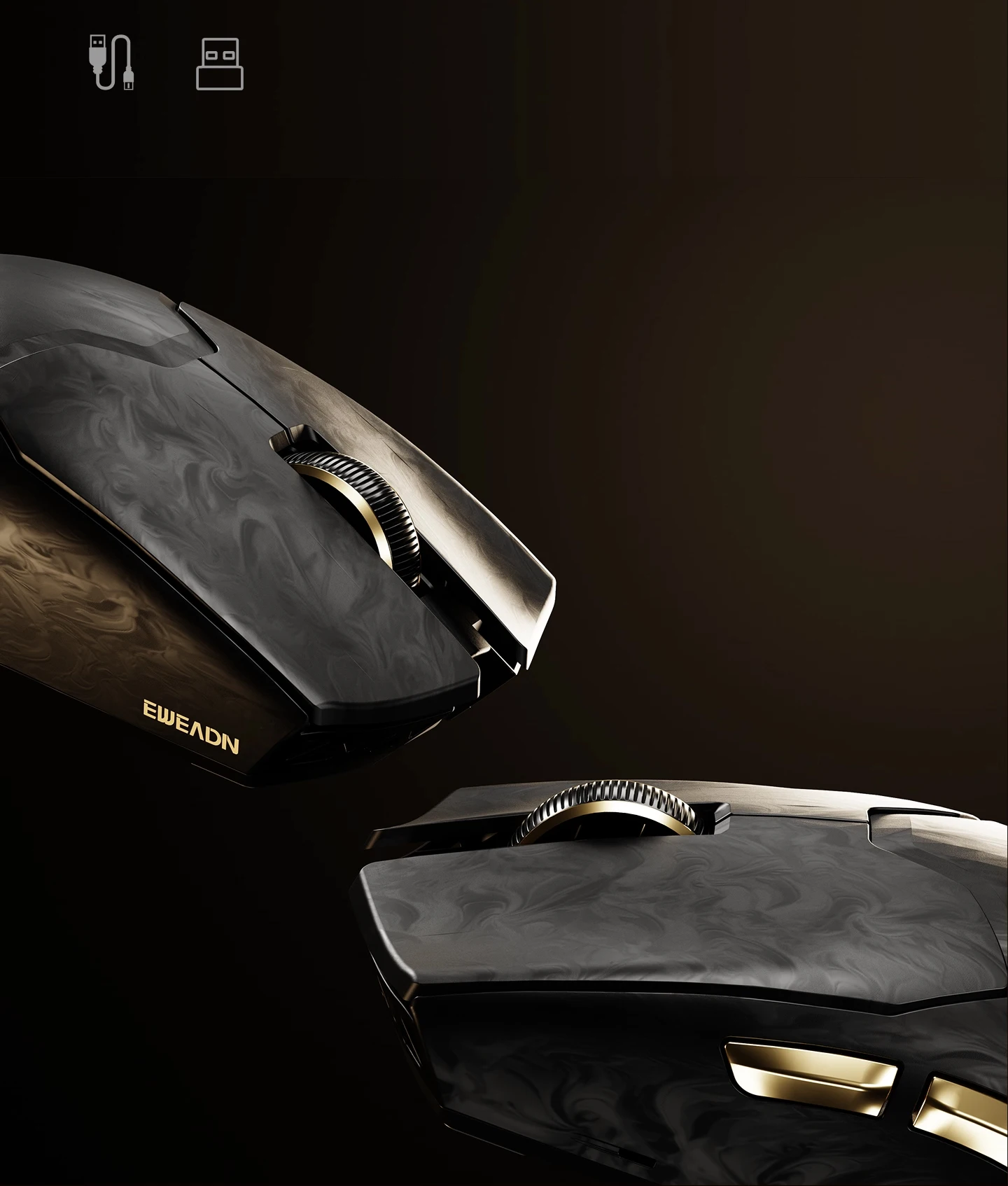 EWEADN Z7 Carbon Fiber Wireless Mouse Paw3950 Dual 8k Lightweight
