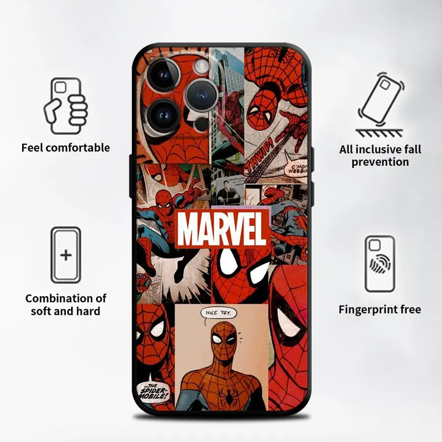 Case for Google Pixel 6 Pro 7 Pro 7a 6a 9 Pro XL 8 Pro 8a 9a Soft Shell Marvel Spider Man
