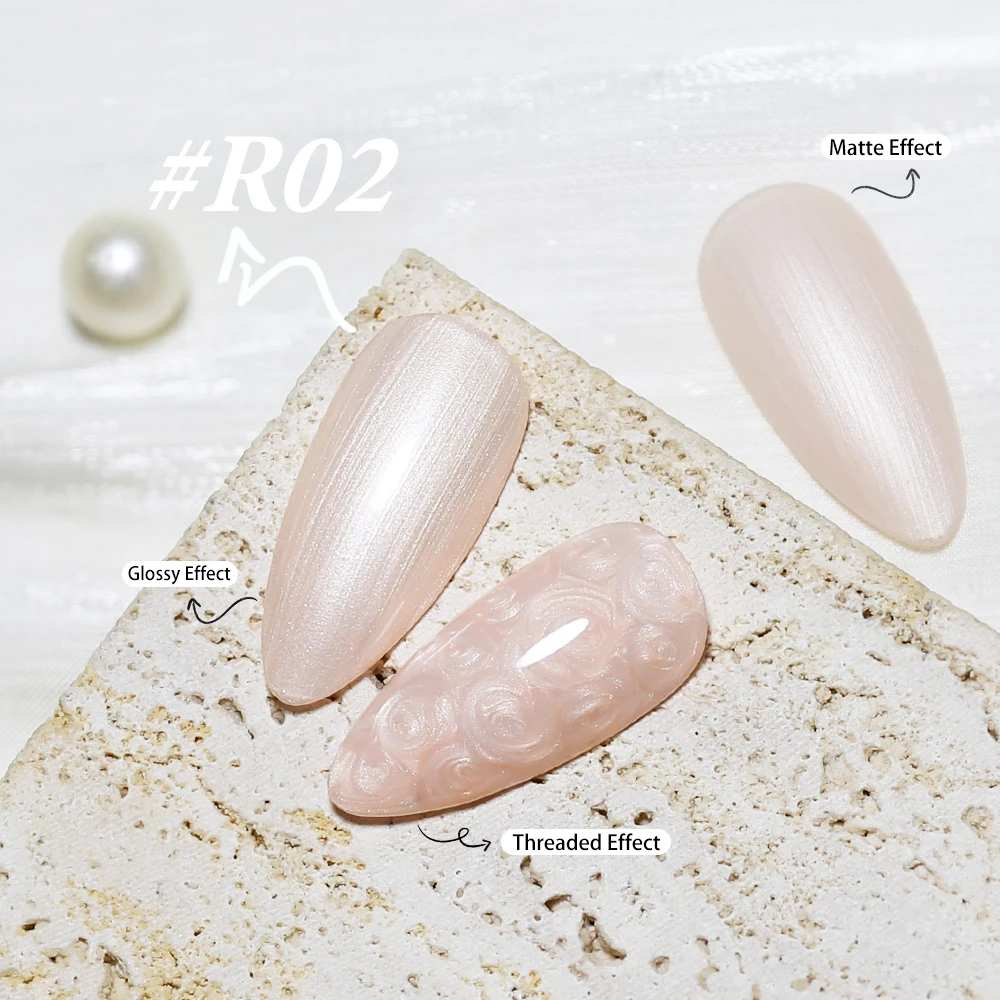 NAILCO 15ML Pearl White Thread Gel Nail Polish UV/LED Soak Off Gel Shimmer Fine Glitter Aurora Nail Art Suitable Nail Salon