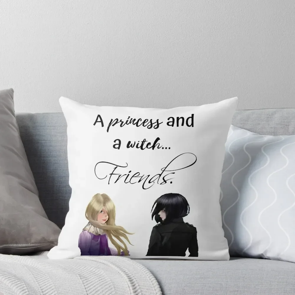 

a princess and a witch... friends. Throw Pillow Pillowcases Luxury Pillow Case pillow