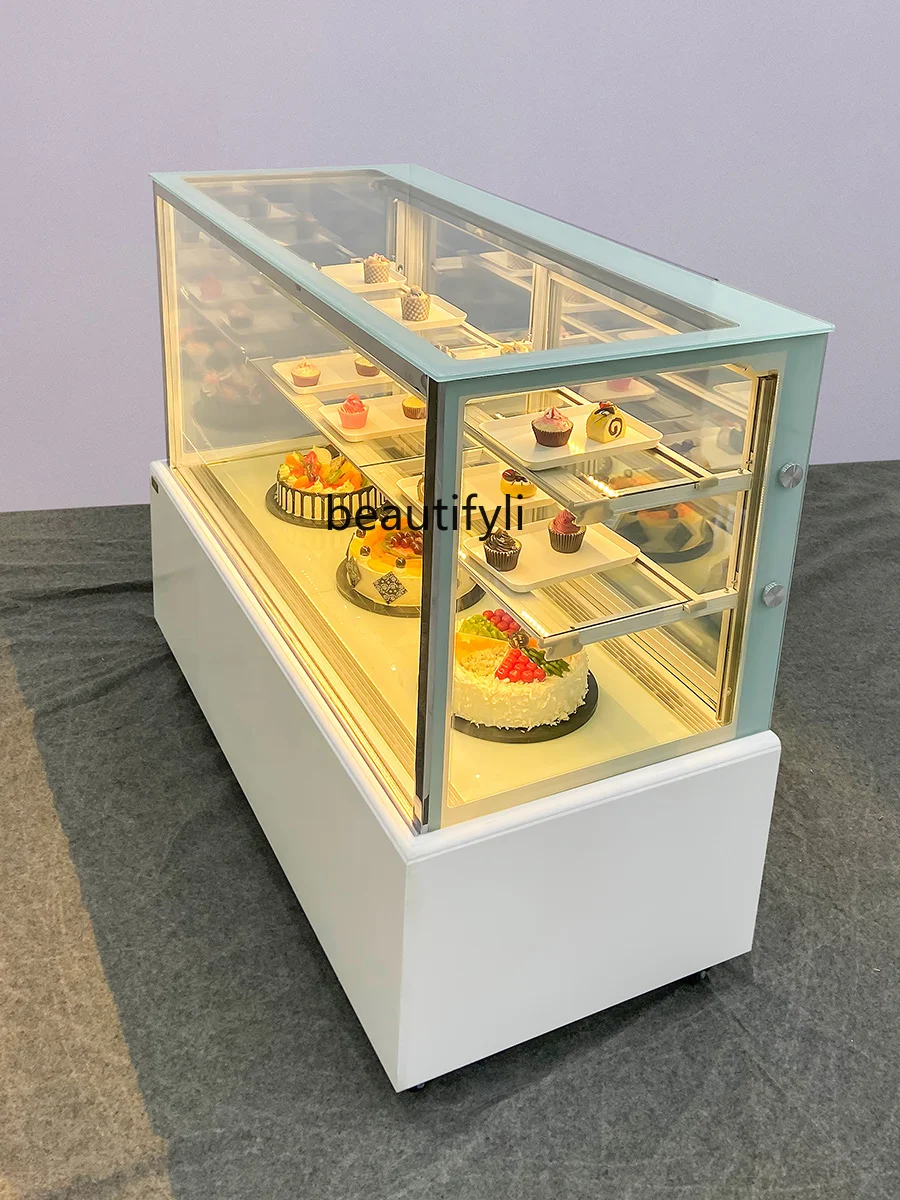 Cake Show Case Glass Refrigerated Commercial Air-Cooled Pastry Dessert Fruit Milk Tea Shop Fresh Cabinet