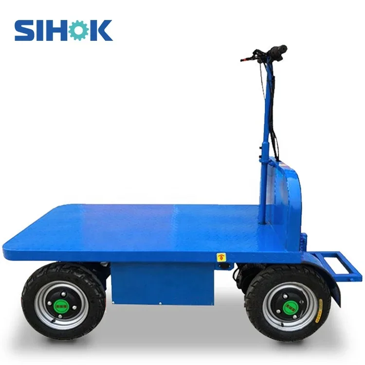 

Heavy duty cargo 1000kg 1500kg platform hand trolley flat cart steel 4 wheels electric trolley carts