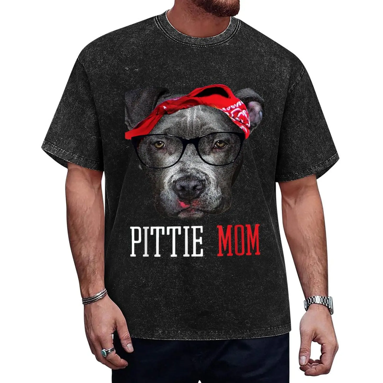 

Pittie Mom Pitbull Dog Lovers Mothers Day Gift Women T-Shirt vintage clothes graphic tee shirt clothes for men