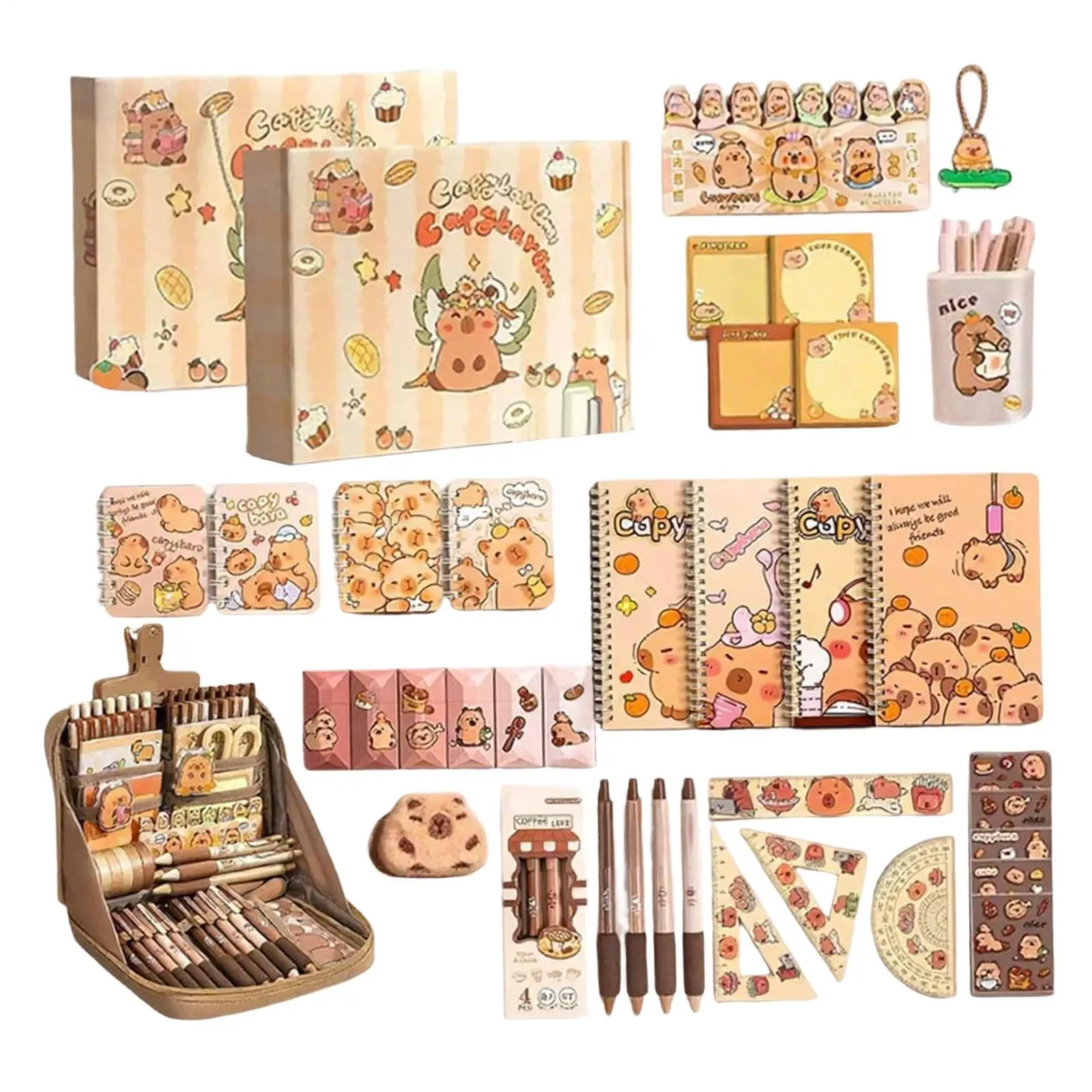 set-de-regalo-de-papeleria-capibara-con-estuche-Utiles-escolares-bonitos-paquete-de-regalo-para-el-regreso-a-clases-para-dibujar-y-escribir-ninos-y-ninas