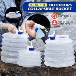 5/10/15L Portable Folding Water Bucket with Faucet Reusable Auto Emergency Water Tank for Car Travel Outdoor Camping Tourism