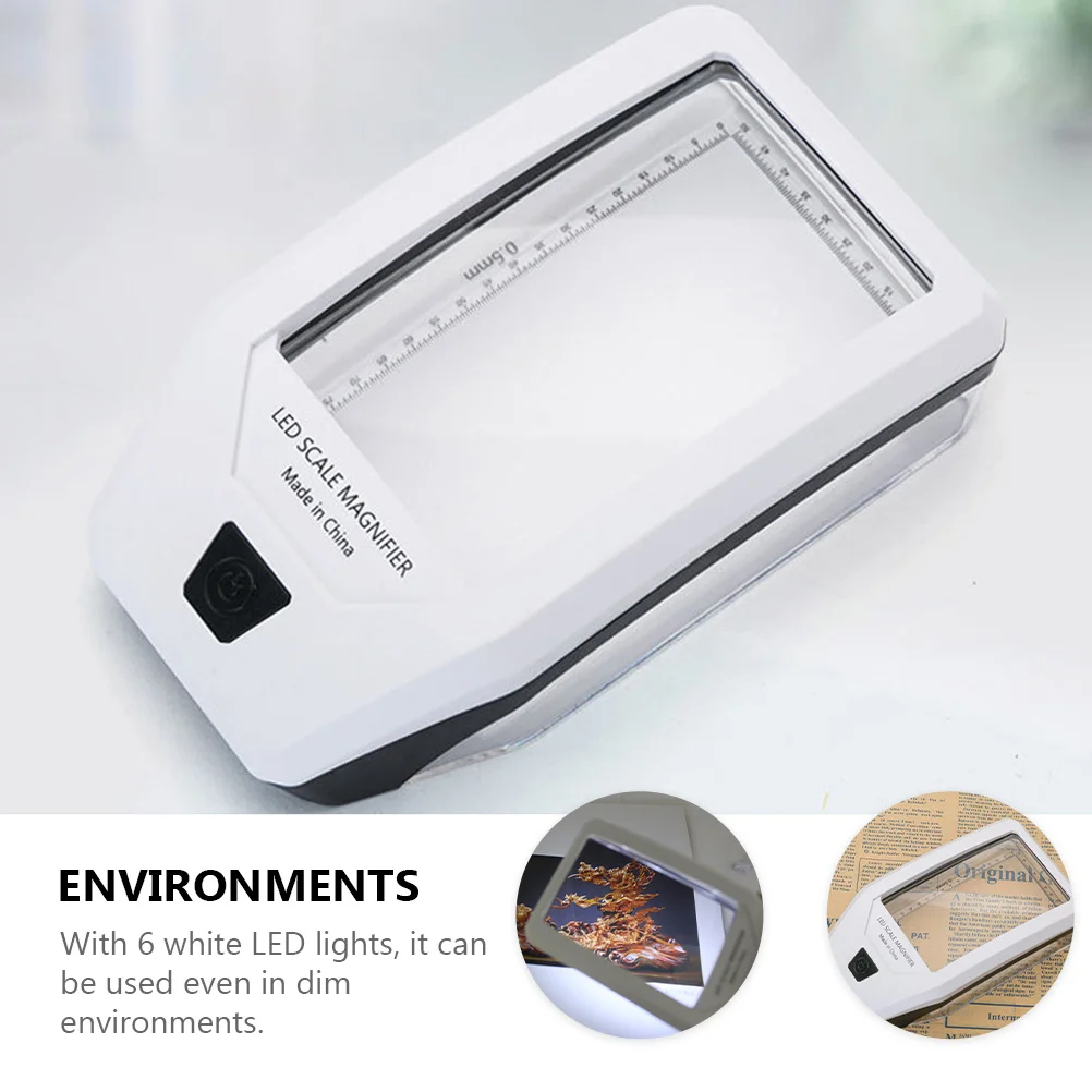 

1Pcs LED Light Magnifying Glass 6 White Leds Lamps Ergonomic Design Portable Reading Tool Magnifying Glass