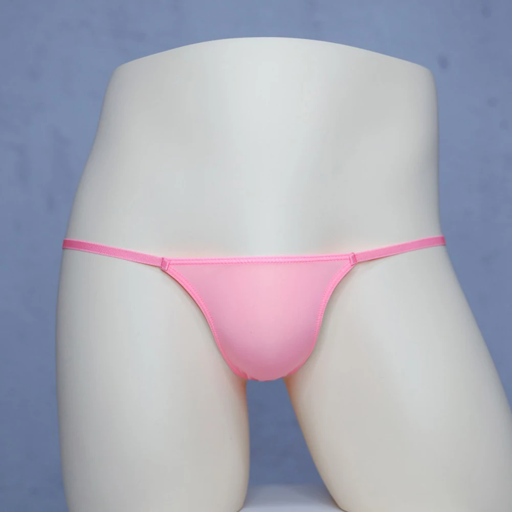 

Thongs Underwear Holiday Vacation Bikini Underwear Slight Stretch Solid Color T Back Thong Translucent Ice Silk Brand New