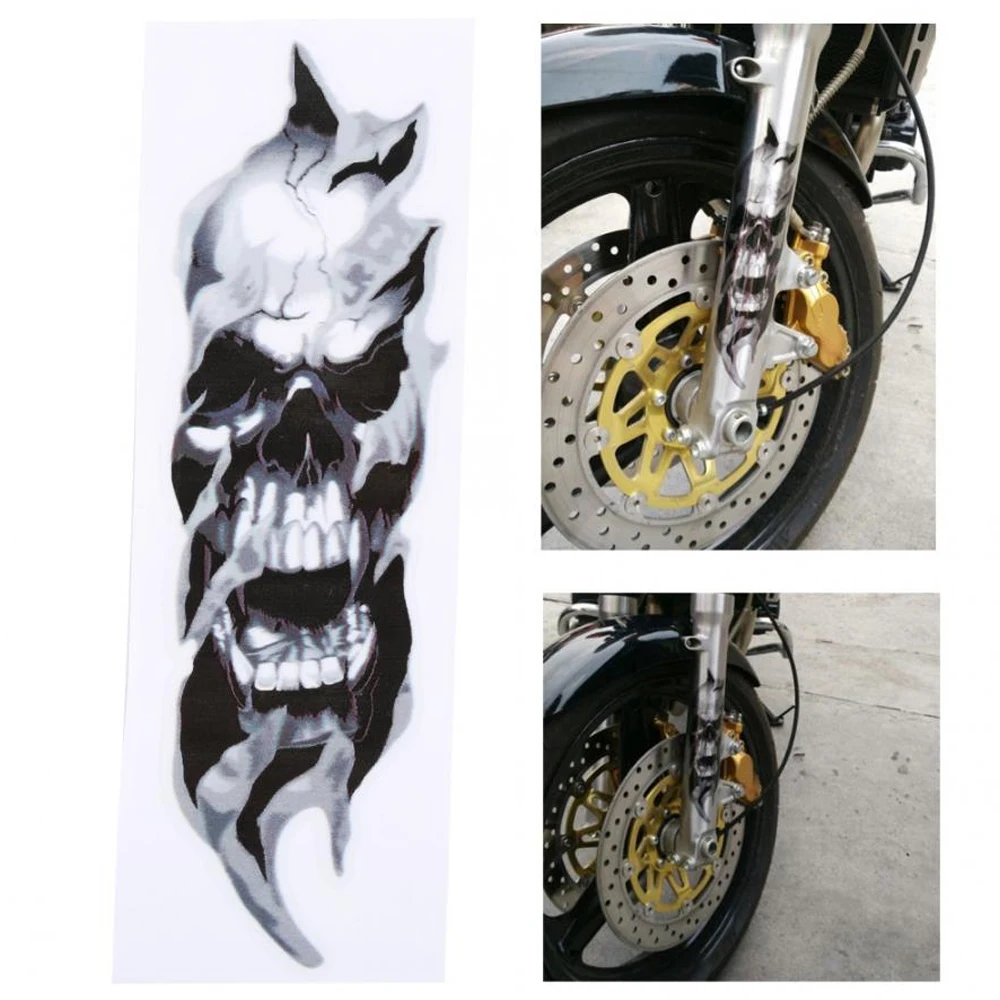 2Pcs/Pair Universal Motorcycle Front FORK SKULL Decals Graphic Stickers for Motorcycle Car Stickers