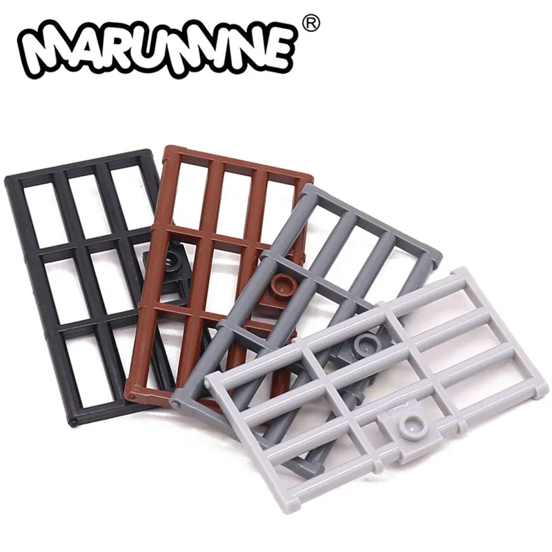 

MARUMINE 10PCS Brick Parts 1x4x6 Fence Gate Leaf Classics Building Block Door and Window 60621 MOC Construction DIY Accessories