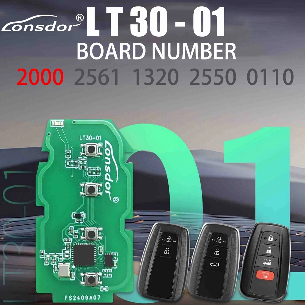 Lonsdor LT30-01 Smart Remote PCB Board 2000/2661/1320/2550/0110 for Toyota 4A Key By K518 Pro/ISE KH100+ KW100 Programmer