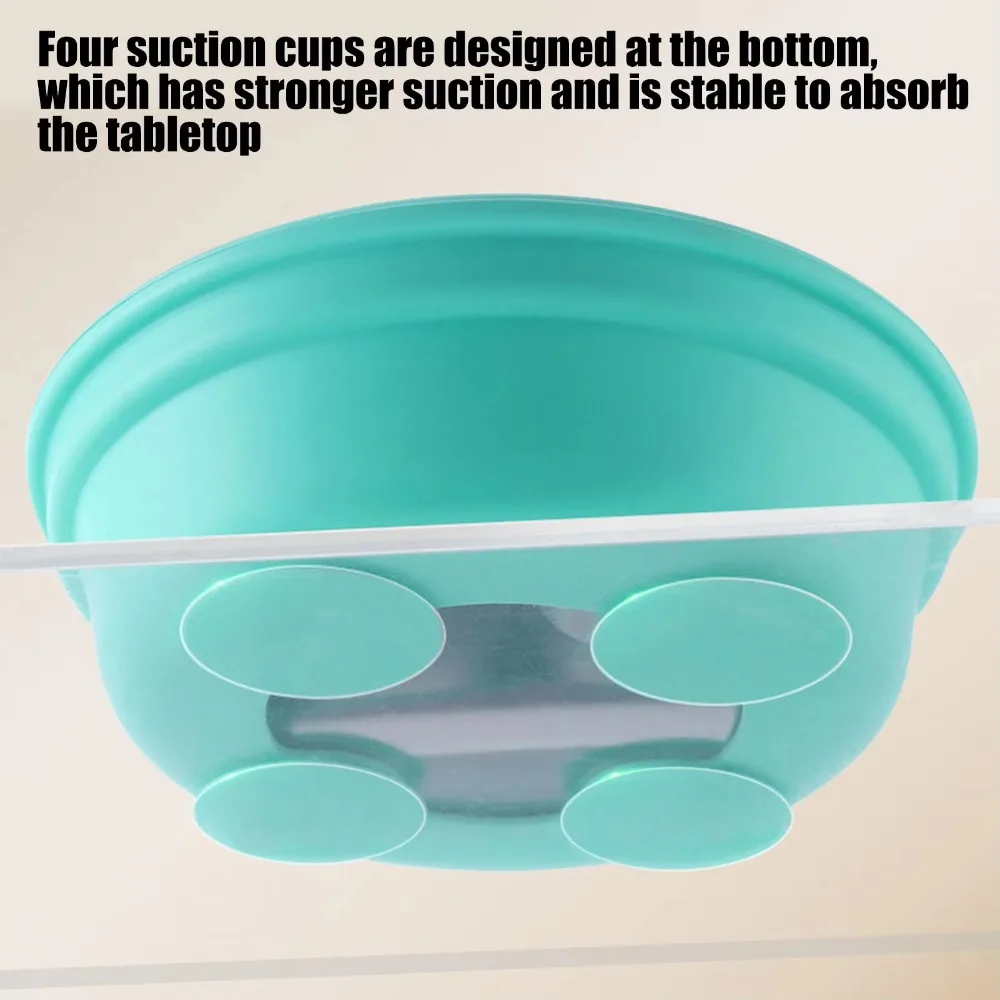 

Silicone Suction Cup Baby Sucker Dining Plate Thermal Insulation 304 Stainless Steel 3 Grids Children Dishes Anti-fall Non-Slip