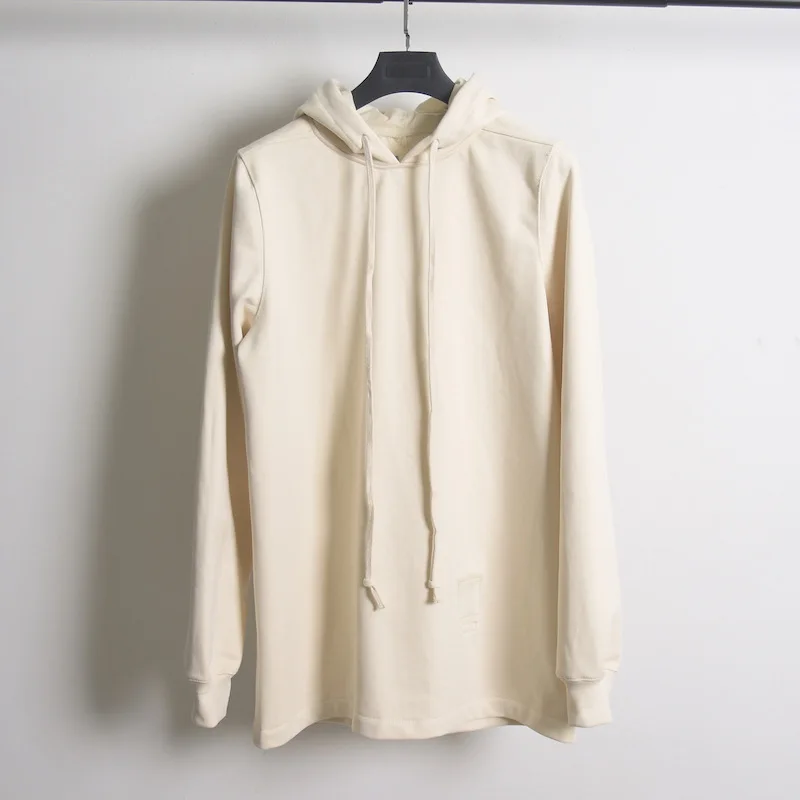 RO Ivory White Hooded Sweatshirt Men's Loose Top Street Shot Autumn and Winter Casual Jacket Long Sleeved Hoodies Sweatshirts