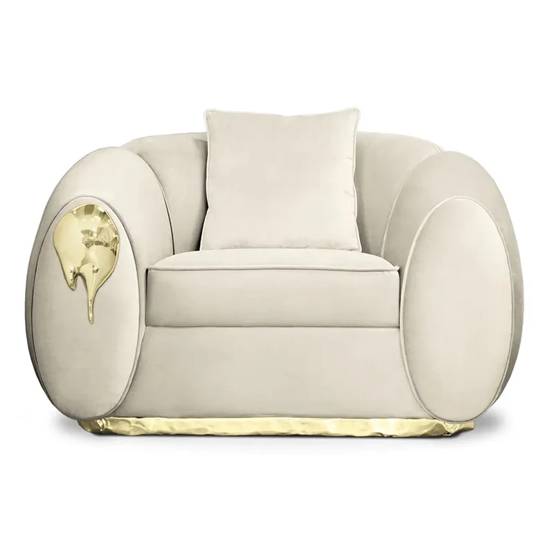 

Italian light luxury frosted leather sofa high-end villa luxury design living room combination sofa