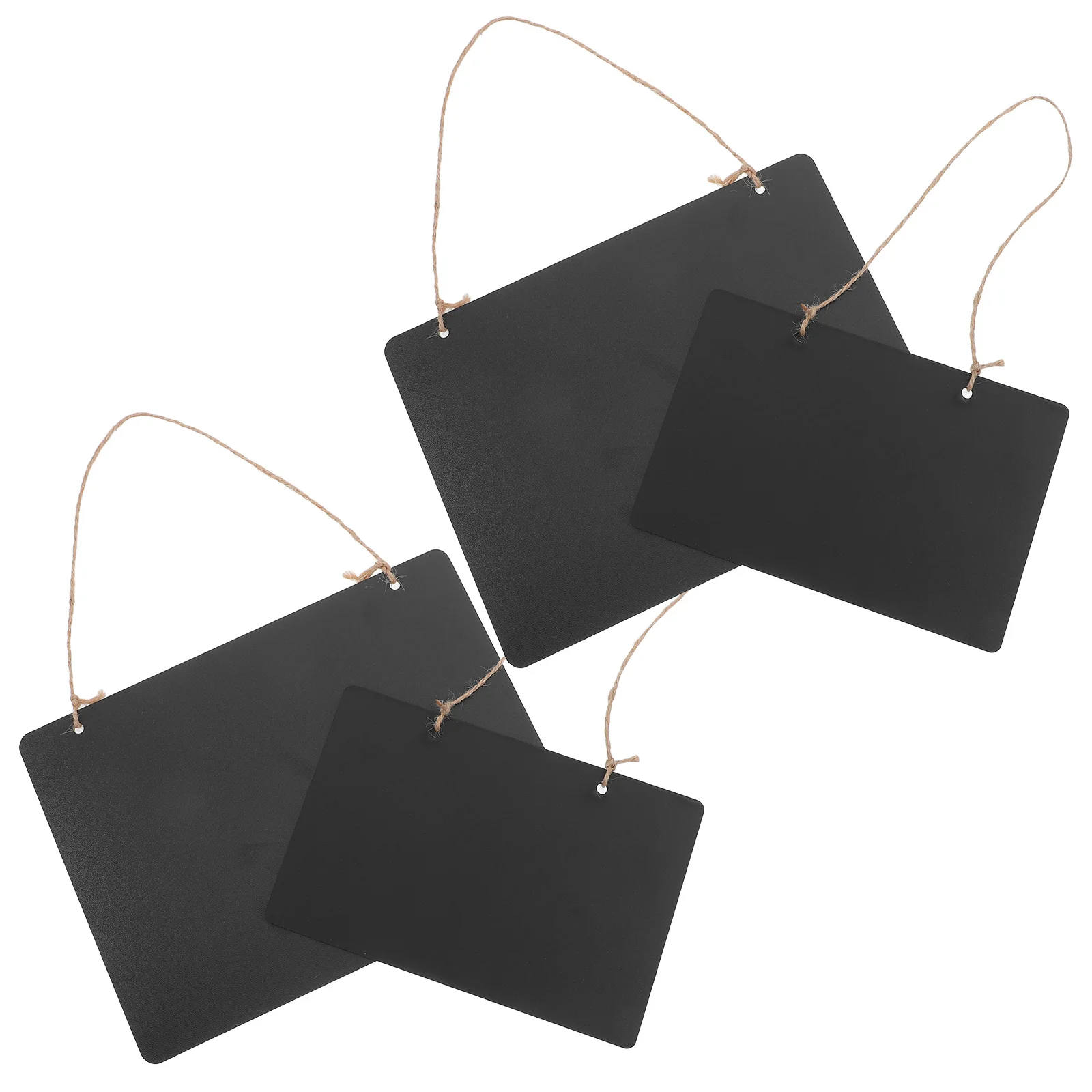 4Pcs Hanging Small Blackboard Double Sided Erasable Message Board Vintage Design for Wedding Kitchen Home Party Office