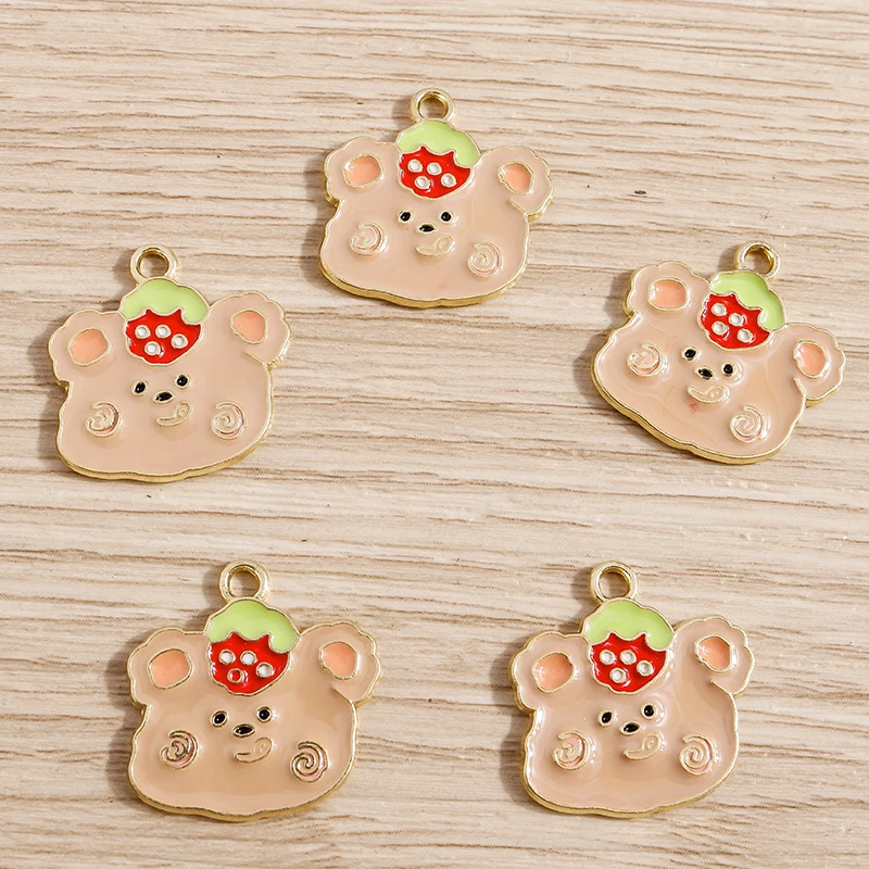 10pcs 20x20mm Cartoon Animal Charms Enamel Bear Charms Pendants for Making DIY Drop Earrings Necklace Bracelets Jewelry Findings image 5