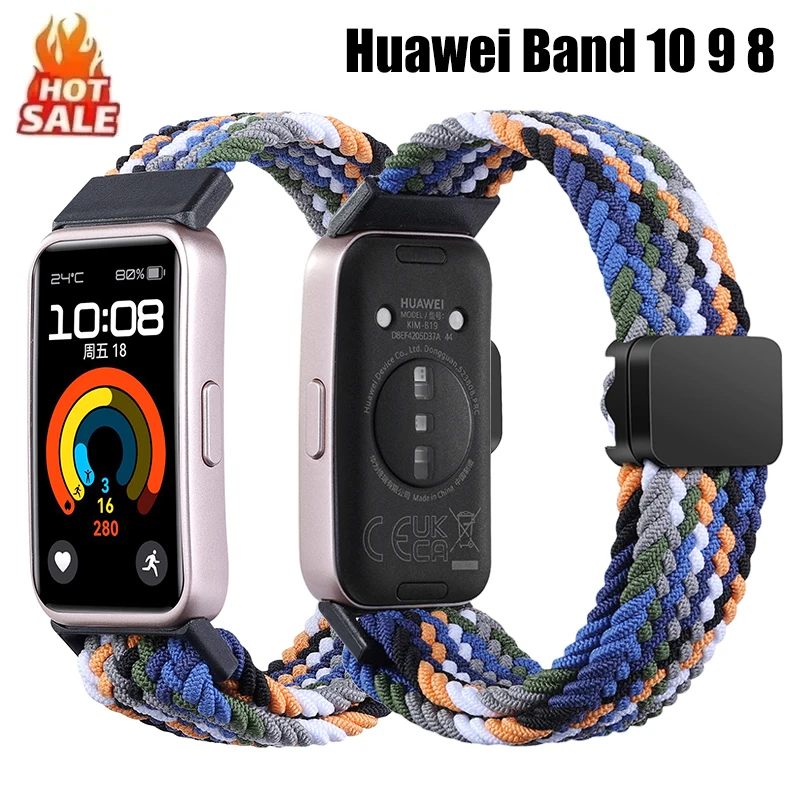 

Nylon Loop Band For Huawei Band 10 9 8 Strap Sport Bracelet For Huawei Band 9 8 Correa Magnetic Watchband Replaceable Wristband