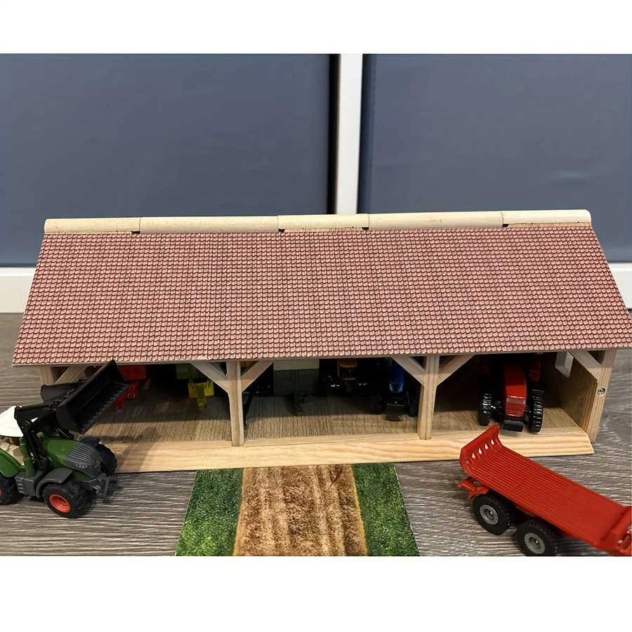 

Brick-Effect Roof-Pattern Wallpaper Cabinets Brick Wall Backdrop Self-Adhesive PVC Sticker Toy House Wallpaper Model Decoration