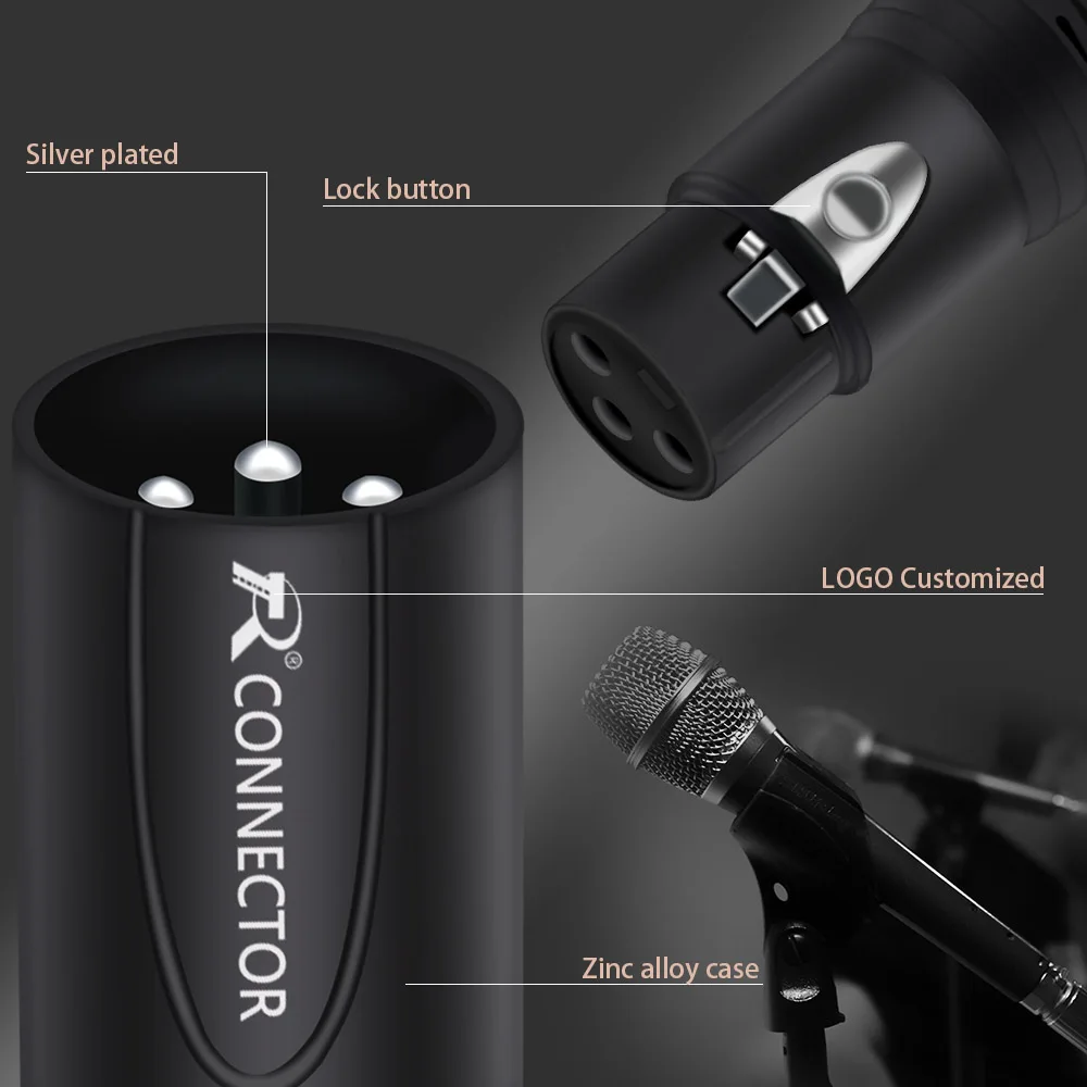 20pcs/10sets Colorful 3Pin XLR Female Jack Male Plug 3Pole XLR Socket Audio Microphone Cable Wire Connectors Power Adapter