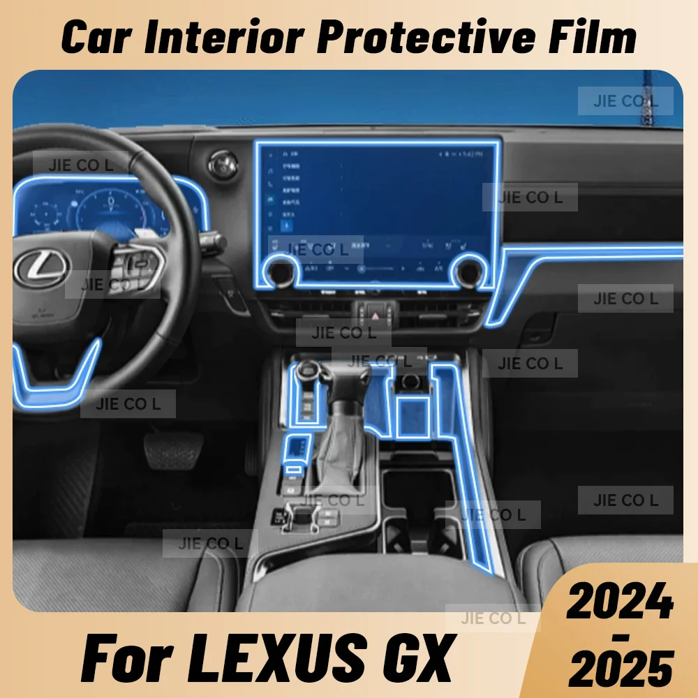 

Для LEXUS GX 550h 2024 2025 устойчивая к царапинам салон автомобиля прозрачная пленка из ТПУ центральная консоль приборная панель навигационная защитная наклейка