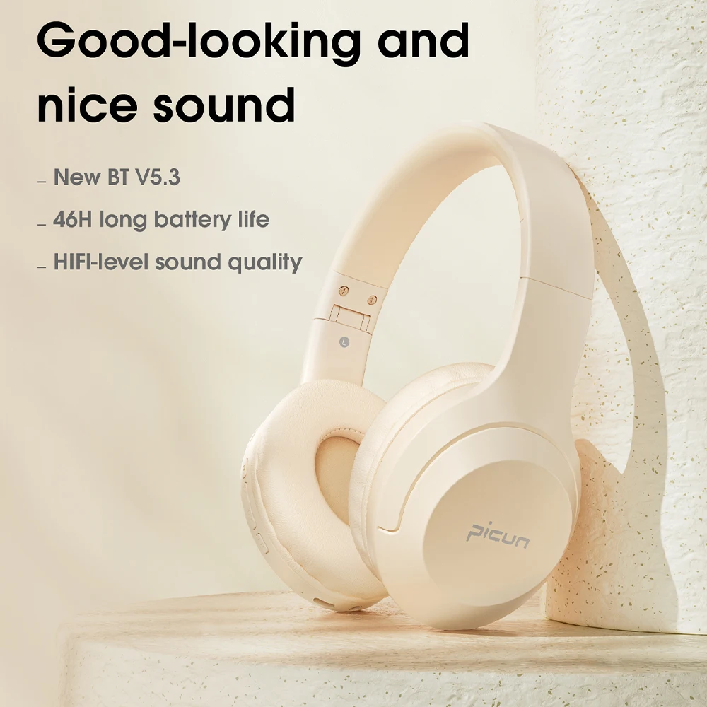 Bluetooth Headphones Picun B-01S Wireless Super Bass Noise Canceling Mic Headse PC Adult Kids  3Colors Foldable StereoEarphones