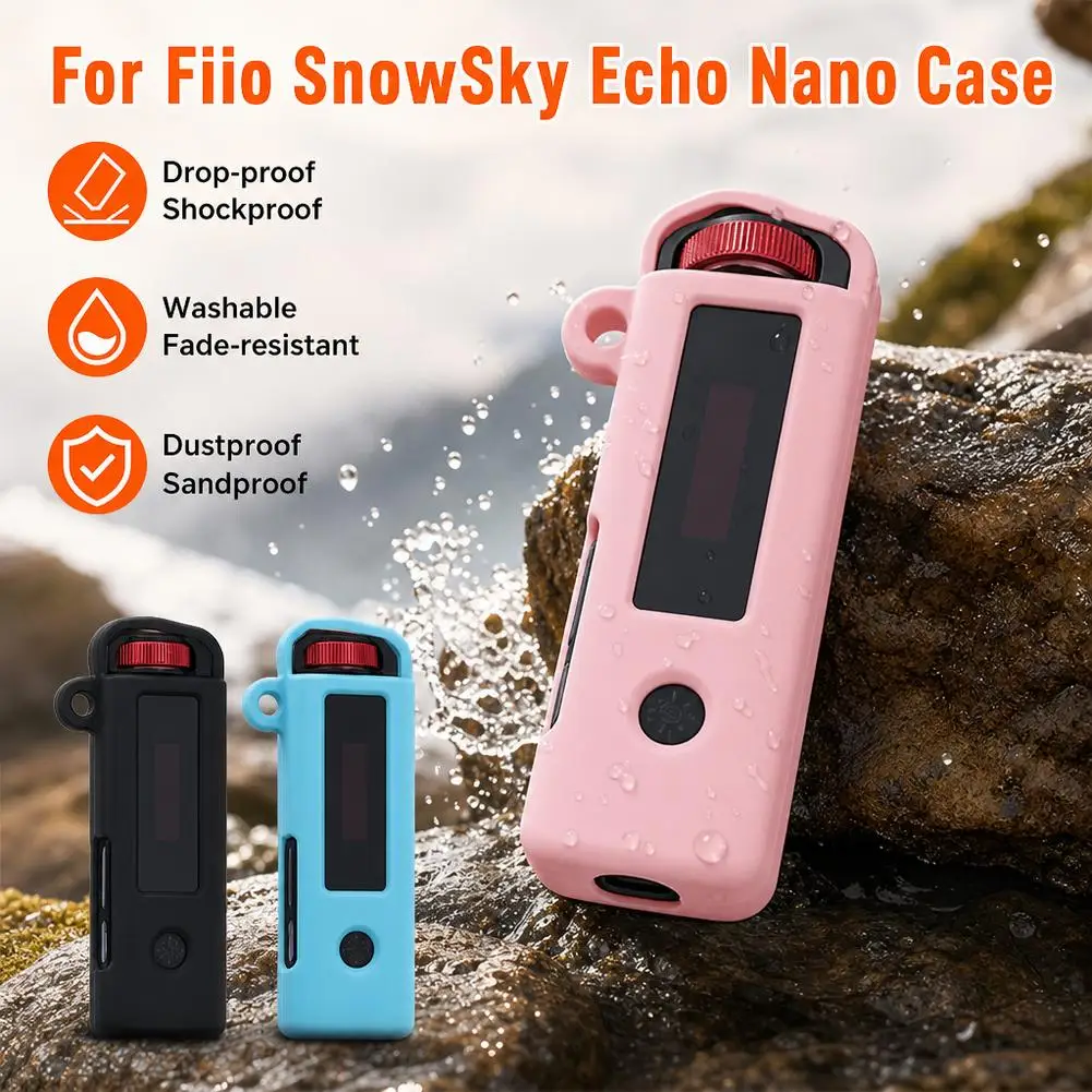 For Fiio SnowSky Echo Nano Case Player Silicone Protective Cover Dustproof Storage Solid Color Case