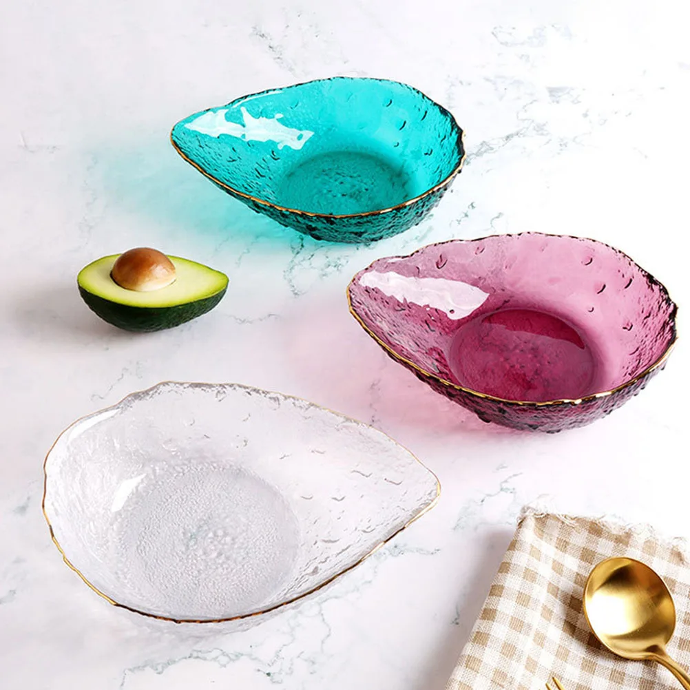 

1Pcs Premium Glass Bowl Golden Rim Salad Fruit Bowl for Home Restaurant Serving Dish Home Tableware Glass Tableware