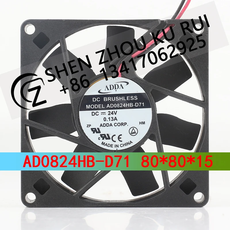 ADDA temperature control alarm 12V 48V DC24V 0.13A AC EC 8015 80X80X15MM 8CM Double ball bearing Server AD0824HB-D71 Cooling fan
