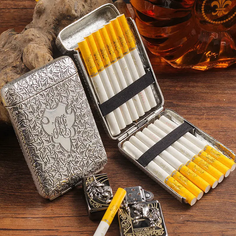 16 Sticks Creative Peaky Blinders Cigarrate Case Vintage Engraved Cigarrate Case Anti-pressure Personality Cigarette Accessories