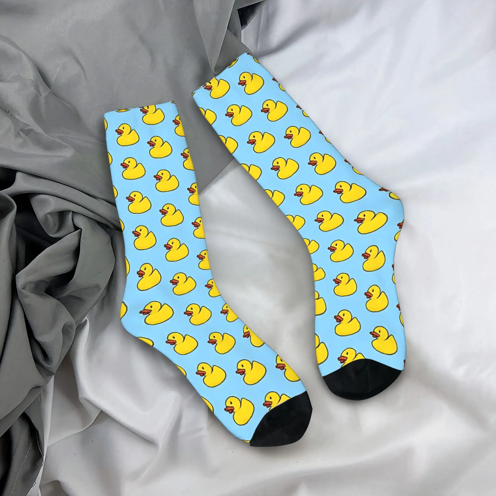 Rubber Duck In Baby Blue   Socks Winter  Stockings Gothic Couple Warm Soft Socks Design Outdoor Anti Skid Socks