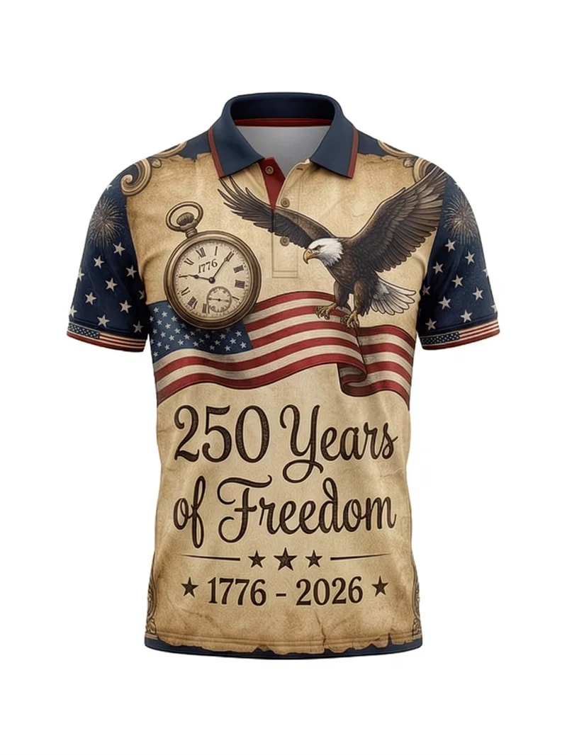 Herren Damen USA 250 Freiheitsstatue Print Paar-Poloshirt Amerikanische Flagge Patriotische Freizeit-Sportbekleidung für den Unabhängigkeitstag Polo – Detail 10