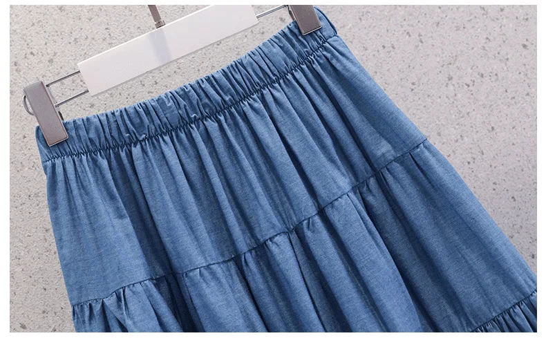 2024 Retro Summer A-LINE Elastic waist girls Girls Denim Shorts layered skirt Children Wear Teenager Thin knee clothes 4 12 year